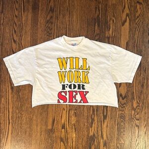 Vintage 90s Cut Off Cropped Novelty T-Shirt